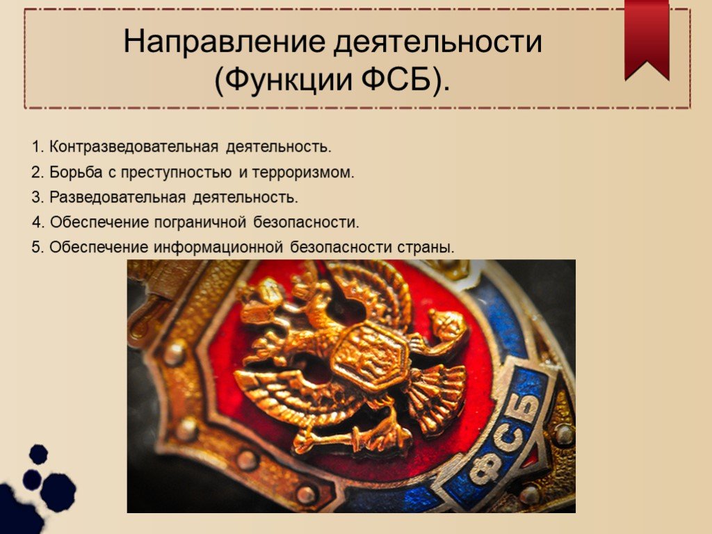 Функции органов государственной безопасности. Функции Федеральной службы безопасности РФ.