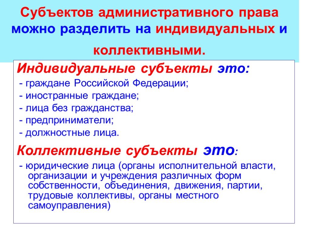 Коллективные субъекты. Граждане РФ как субъекты административного права. Субъекты административного права РФ. Коллективные субъекты административного права. Иностр граждане как субъекты административного права.