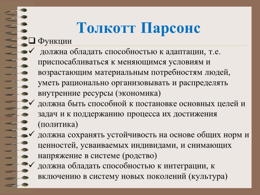 Функции должны. Функции Парсонса. Парсонс функции. Функции системы по Парсонсу. Функции общества как системы по т Парсонсу.