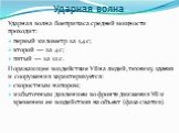 Ударная волна боеприпаса средней мощности проходит: первый километр за 1,4 с; второй — за 4 с; пятый — за 12 с. Поражающее воздействие УВ на людей, технику, здания и сооружения характеризуется: скоростным напором; избыточным давлением во фронте движения УВ и временем ее воздействия на объект (фаза с