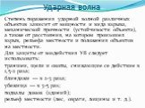 Степень поражения ударной волной различных объектов зависит от мощности и вида взрыва, механической прочности (устойчивости объекта), а также от расстояния, на котором произошел взрыв, рельефа местности и положения объектов на местности. Для защиты от воздействия УВ следует использовать: траншеи, ще