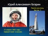 Юрий Алексеевич Гагарин. 12 апреля 1961 года – первый полет в космос. Ракета-носитель Восток 1