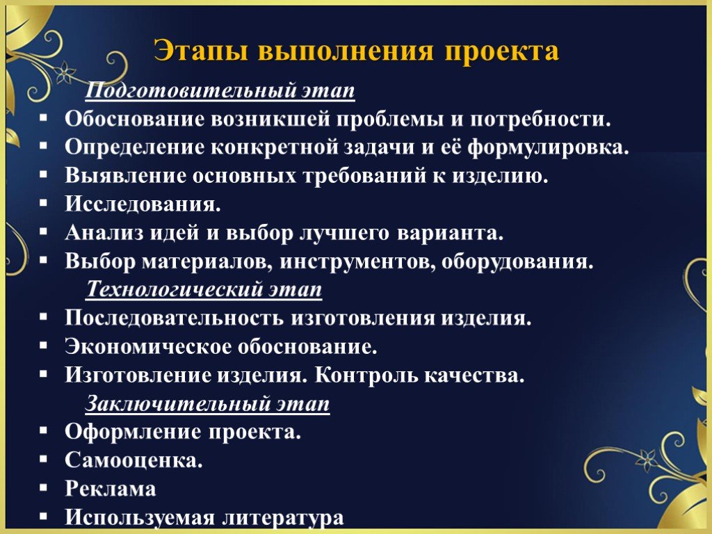 Анализ идеи в проекте по технологии