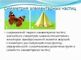 Симметрия элементарных частиц. современной теории элементарных частиц концепция симметрии законов относительно некоторых преобразований является ведущей. Симметрия рассматривается как фактор, определяющий существование различных групп и семейств элементарных частиц.