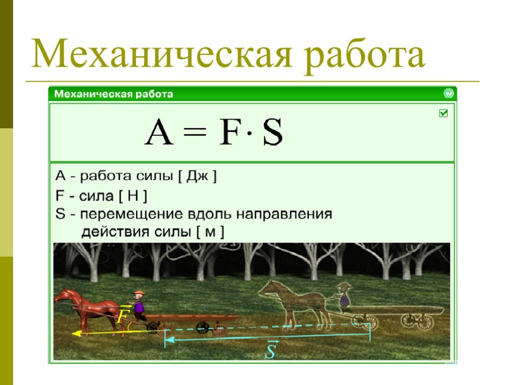 Презентация на тему механическая работа 7 класс физика