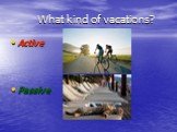 What kind of vacations? Active Passive