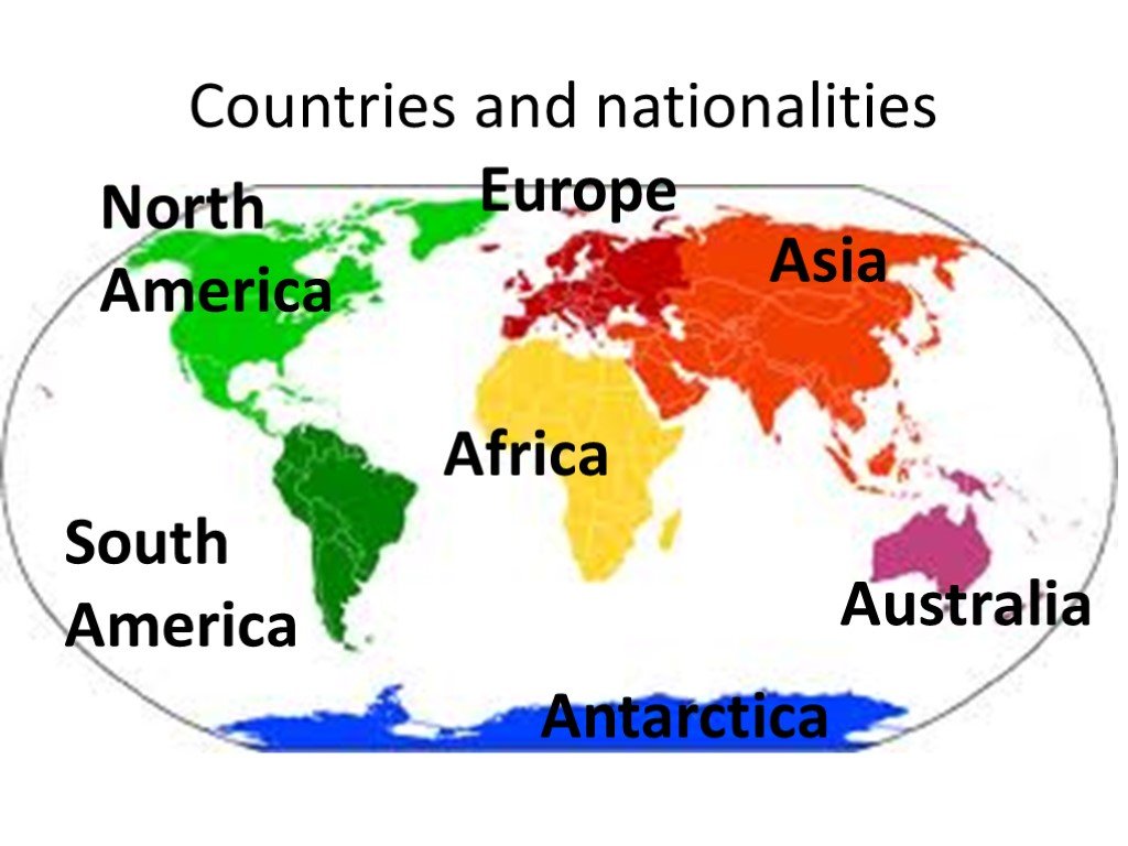 Презентация countries. Countries and Nationalities. Africa, Asia, Australia, Europe and North and South America.. Say what we Call the natives of the following Countries and Continents.