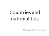 Countries and nationalities Moskova Olga Antonovna
