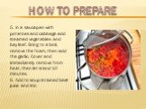 5. In a saucepan with potatoes and cabbage add steamed vegetables and bay leaf. Bring to a boil, remove the foam, then add the garlic. Cover and immediately remove from heat, then let stand 10 minutes. 6. Add to soup strained beet juice and stir.