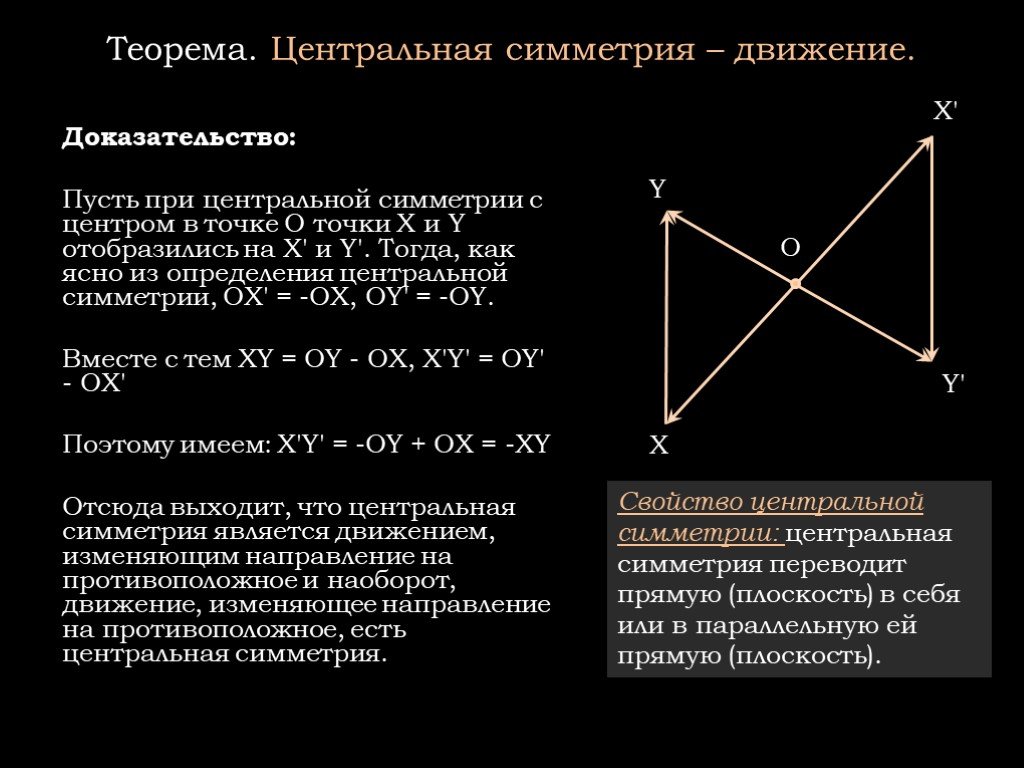 Осевая симметрия является движением. Осевая и Центральная симметрия теорема. Центральная симметрия доказательство. Центральная симметрия движение доказательство. Свойства осевой симметрии.