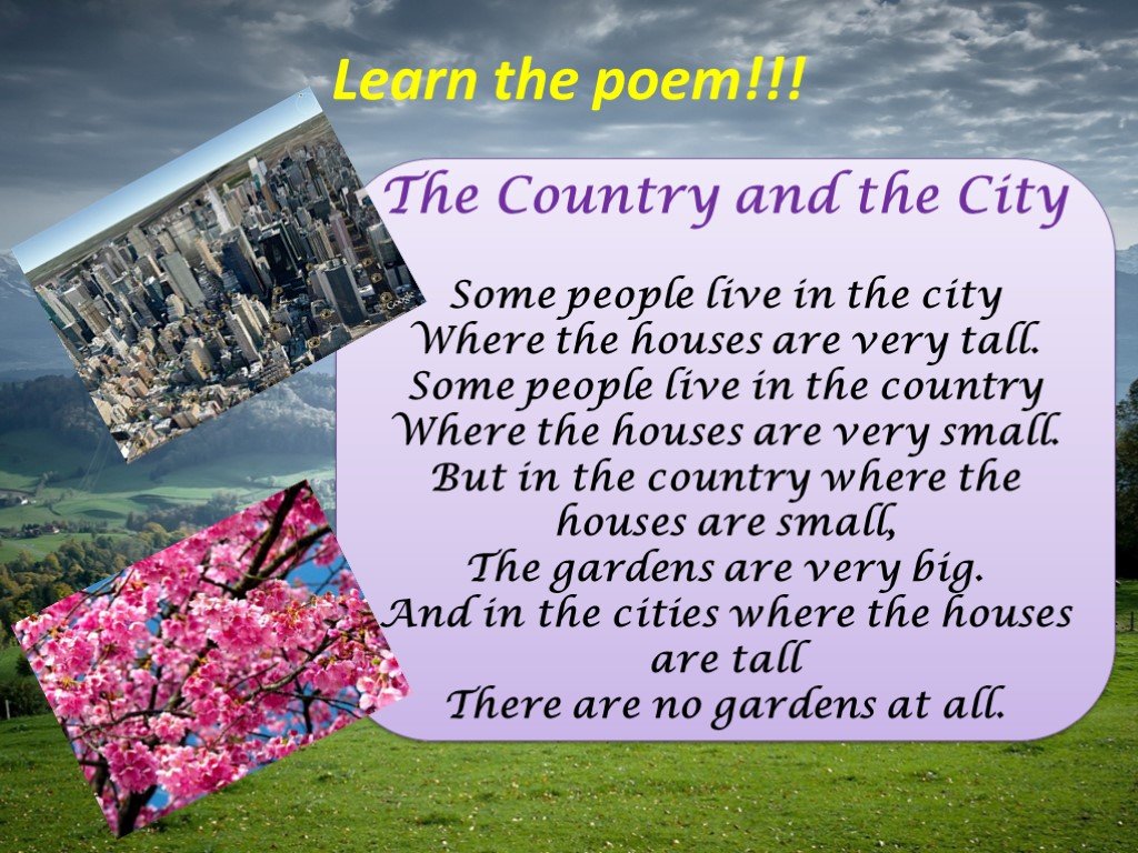 Where would you like to live. Стихотворение the Country and the City. City Life and Country Life. Презентация на тему "City Life". City Life Country Life презентация.