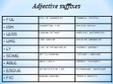 Adjective suffixes