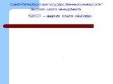 Санкт-Петербургский государственный университет Высшая школа менеджмента. SWOT – анализ отеля «Astoria»