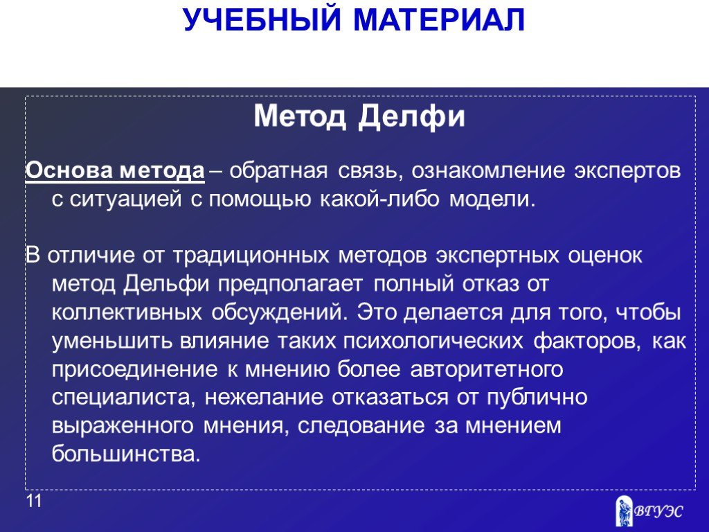 Метод дельфи схема