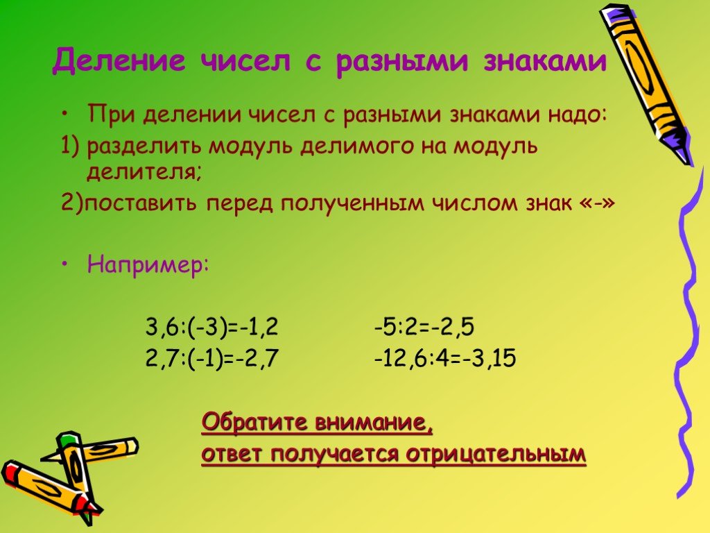 Умножение дробей 6 класс с разными знаками. Деление отрицательных чисел 6 класс. Правила деления положительных и отрицательных чисел 6 класс. Деление чисел с разными знаками. Правило деления чисел с разными знаками.