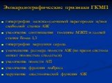 Эхокардиографические признаки ГКМП. гипертрофия межжелудочковой перегородки и/или свободной стенки ЛЖ увеличение соотношения толщины МЖП и задней стенки более 1,3 гипертрофия верхушки сердца уменьшение размера полости ЛЖ (во время систолы может полностью спадаться) увеличение полости ЛП увеличение ф