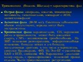 Трипаносомоз (болезнь Шагаса) – характеристика фаз. Острая фаза: лихорадка, миалгия, повышенная потливость, гепатомегалия, миокардит с ЗСН, менингоэнцефалит Латентная фаза (10-30 лет). Симптомы заболевания обычно отсутствуют, изредка могут быть экстрасистолы. Хроническая фаза: кардиомегалия, СН, нар