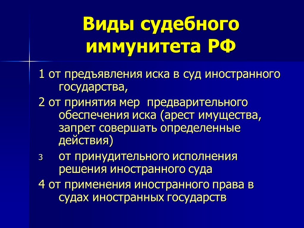 Коллизионный иммунитет государства. Судебный иммунитет государства. Виды судебного иммунитета иностранного государства. Юрисдикционный иммунитет государства. Виды судебных иммунитетов.