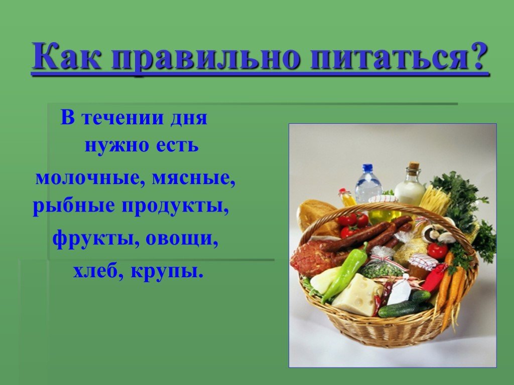 Презентация на тему здоровое питание 7 класс