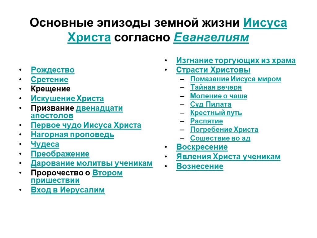 Основные события жизни. Этапы жизни Иисуса Христа. Основные события жизни Христа. Хронология событий жизни Иисуса Христа. Основные события земной жизни Спасителя.