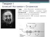 Теория 1 Алексей Матвеевич Оловников. В 1971. — ради объяснения экспериментальных данных Леонарда Хейфлика — выдвинул теорию маргинотомии — отсчёта клеточных делений и старения вследствие недорепликации последовательностей ДНК на концах хромосом (теломерных участков).