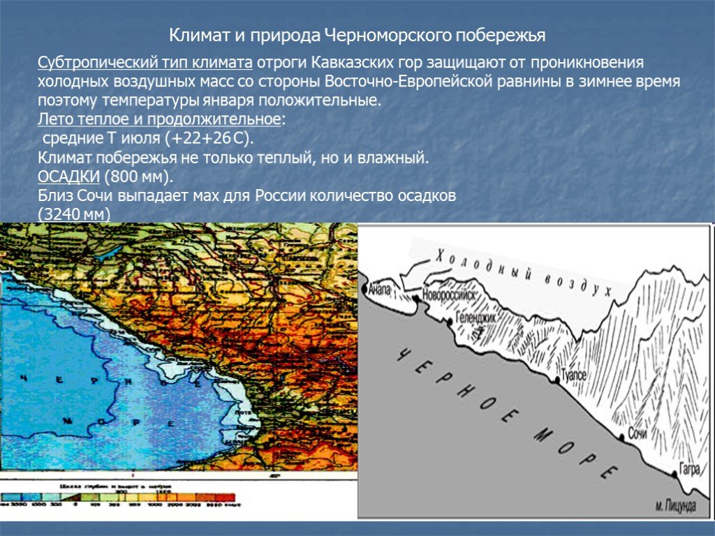 Географическое положение черноморского побережья. Климат субтропиков Черноморского побережья. Субтропики Черноморского побережья Кавказа климат. Климатическая карта Черноморского побережья Кавказа. Субтропический климат Кавказ.