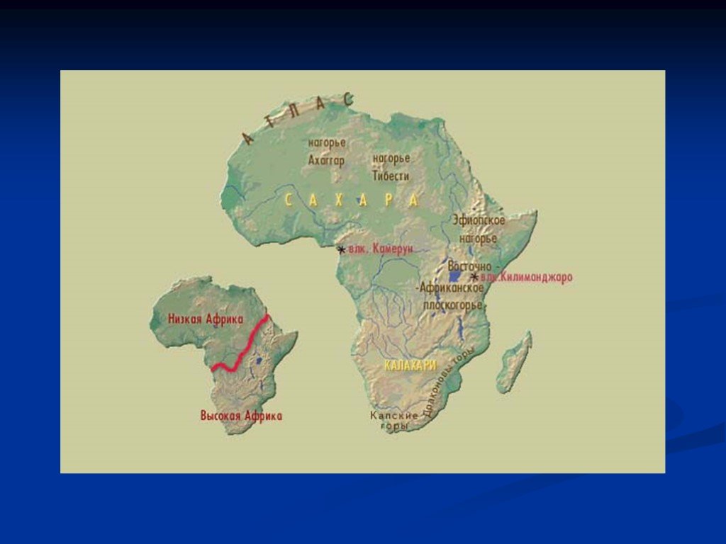 Африка рельеф внутренние воды