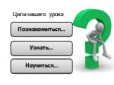 Цели нашего урока Познакомиться… Узнать… Научиться…