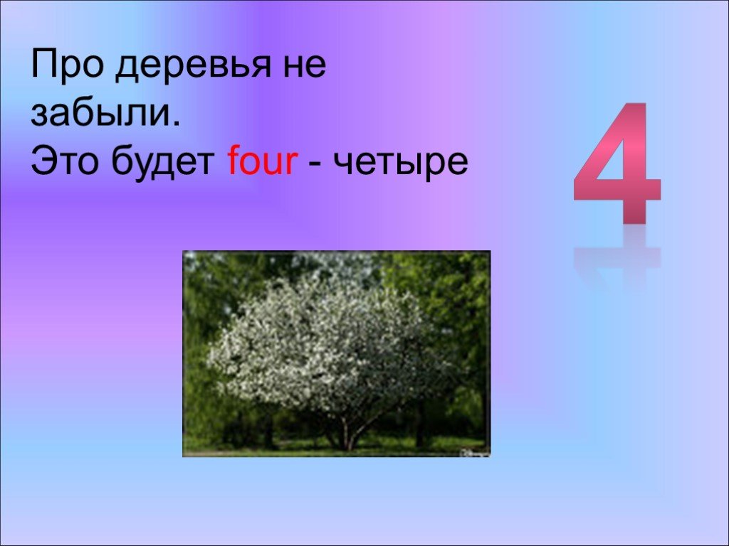 Цифра один деревьев в русском языке-.