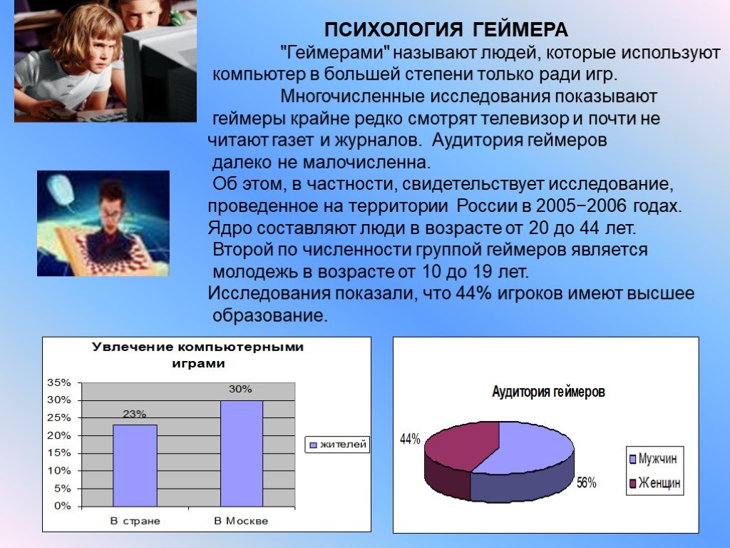 Влияние компьютерных игр на психику подростков проект