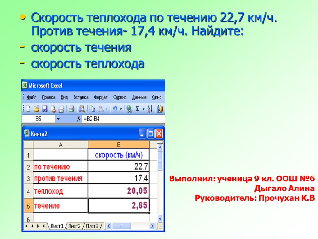 Скорость теплохода