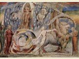 Эта композиция иллюстрирует 29-ю песню «Чистилища». В правой части изображен Данте (одетый в красное), смотрящий в направлении Эдемского сада. По саду на великолепной колеснице, запряженной грифоном, едет Беатриче, возлюбленная поэта, в окружении духов четырех евангелистов (слева от Беатриче мы види