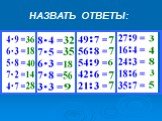 НАЗВАТЬ ОТВЕТЫ: