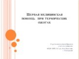 Первая медицинская помощь при термических ожогах. Стрельникова Анна Юрьевна учитель биологии МБОУ ООШ №1 им. М.А.Погодина г.Полярный