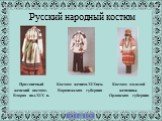 Русский народный костюм. Праздничный женский костюм. Вторая пол.XIX в. Костюм жениха.XIXвек. Воронежская губерния. Костюм молодой женщины. Орловская губерния