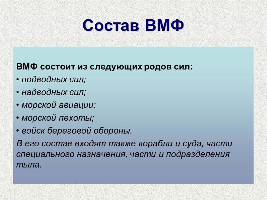 В состав войска входили. Состав ВМФ. В состав ВМФ входят. Рода войск входящие в состав ВМФ. Военно-морской флот России состав.