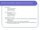 Заказчика ВА: собственники бизнеса советы директоров комитеты по аудиту Пользователи результатов менеджмент собственники бизнеса советы директоров комитеты по аудиту Ожидаемые результаты: 1) выражение независимого мнения о соответствии процесса (операции) критериям: Эффективности Достоверности Соотв