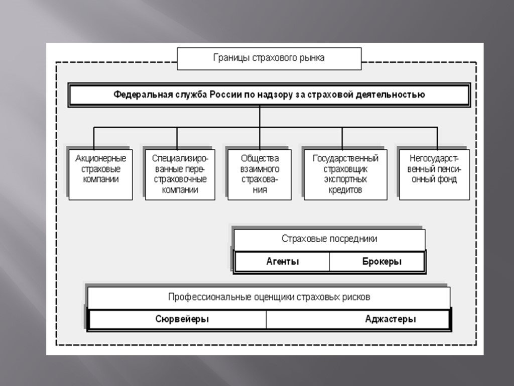 Типы страховых рынков. Структура страховых рисков. Границы страхового рынка. Классификация рынка страхования.