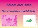 Adidas and Puma. There are manufacturer of sport clothes too.