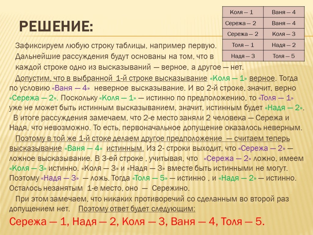 Преобразование информации путем рассуждений 5 класс презентация босова