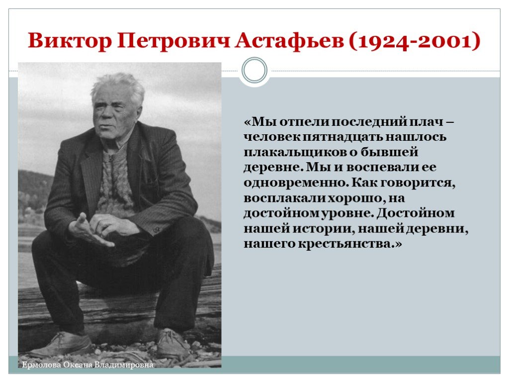 Какой астафьев человек как относится к природе. Вектор Петрович Астафаев 1924-2001.