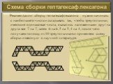 Рекомендации: сборку гептагексафлексагона нужно начинать с наибольшего числа и складывать так, чтобы треугольники, имеющие одинаковые числа, оказались наложенными друг на друга: все 7 на 7, затем 6 на 6, 5 на 5, 4 на 4, после чего получаем полоску из 10 треугольников и применяем схему сборки известн