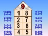 9-1=8 9-8=1 9-2=7 9-7=2 9-3=6 9-6=3 4+5=9 9-4=5 5+4=9 9-5=4