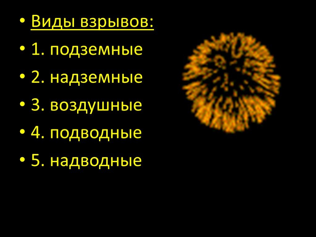 Виды взрывов