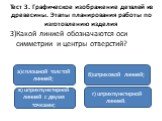 3)Какой линией обозначаются оси симметрии и центры отверстий? а)сплошной толстой линией; в) штрихпунктирной линией с двумя точками; г) штрихпунктирной линией. б)штриховой линией;