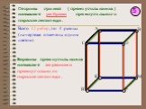 5. Стороны граней (прямоугольников) называют ребрами прямоугольного параллелепипеда. Вершины прямоугольников называют вершинами прямоугольного параллелепипеда. C D P H. Всего 12 ребер, по 4 равных (на чертеже отмечены одним цветом). A B K M