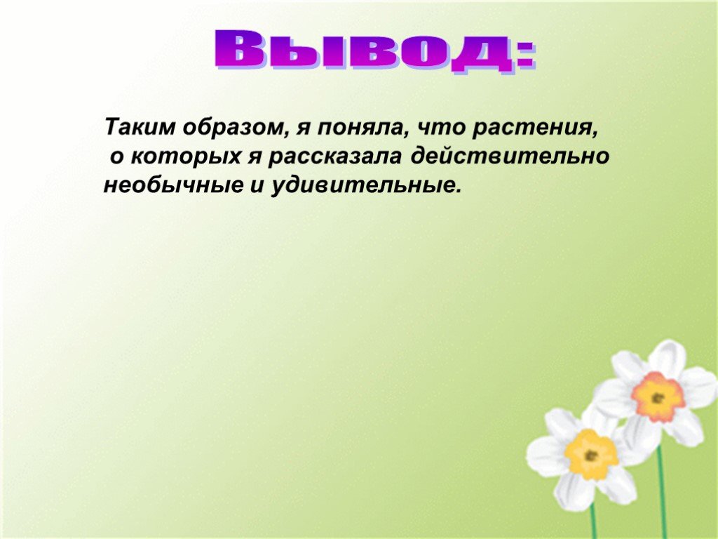 Проект мир растений. Вывод про цветы. Вывод проекта удивительные растения. Выводы проекта про цветы. Проект растение вывод.