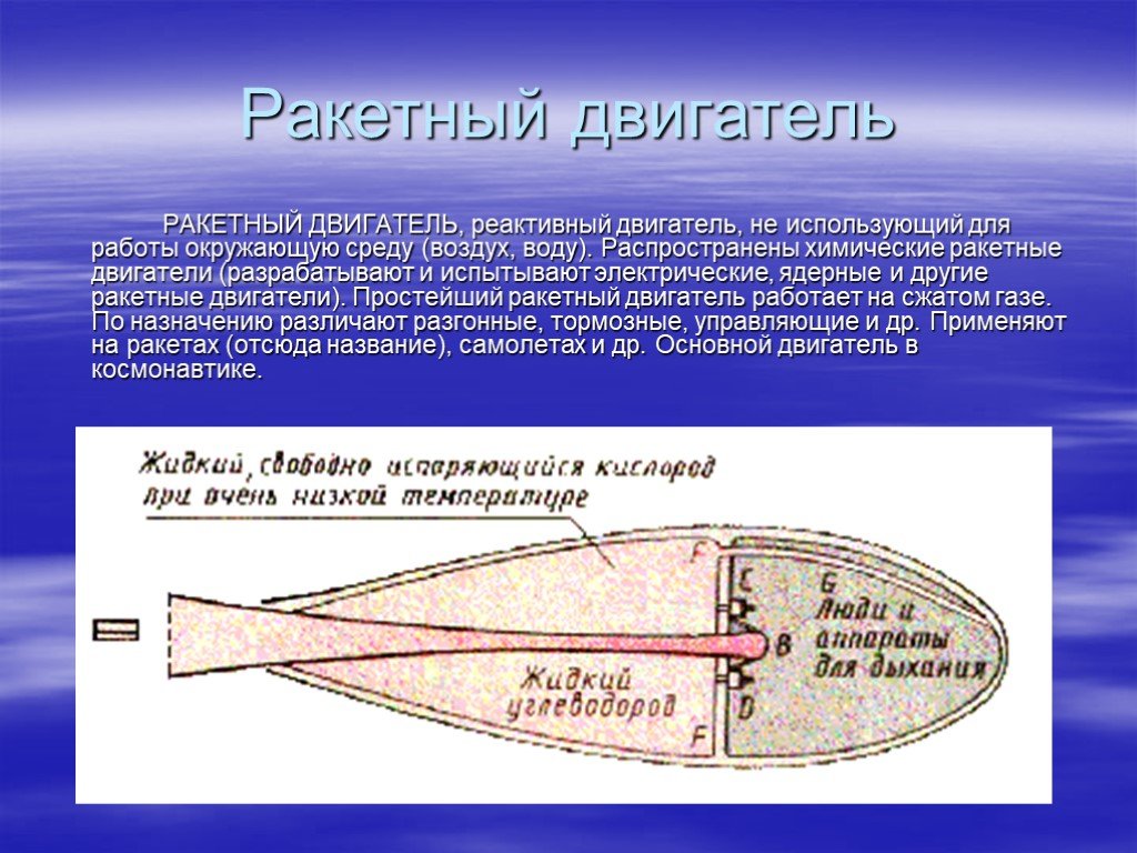 Типы ракетных двигателей презентация по физике