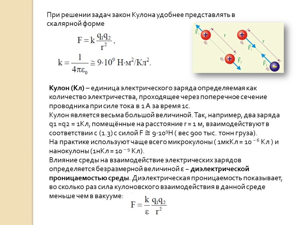 Физика 10 класс закон кулона презентация 10 класс