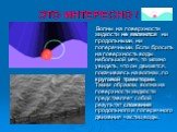 ЭТО ИНТЕРЕСНО ! Волны на поверхности жидкости не являются ни продольными, ни поперечными. Если бросить на поверхность воды небольшой мяч, то можно увидеть, что он движется, покачиваясь на волнах, по круговой траектории. Таким образом, волна на поверхности жидкости представляет собой результат сложен